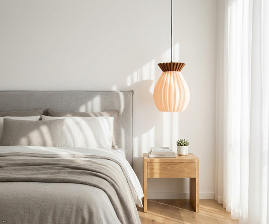 Ananas 3D Printed Pineapple Pendant Light — PLA Globe Shade with Walnut Canopy | Designer Hanging Lamp for Living Room & Bedroom
